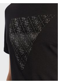 Guess T-Shirt Shiny Gel Triangle M3GI33 J1314 Czarny Slim Fit. Kolor: czarny. Materiał: bawełna