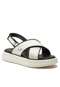 Calvin Klein Jeans Sandały Platform Sandal V3A2-80831-1688 S Biały. Kolor: biały. Materiał: skóra