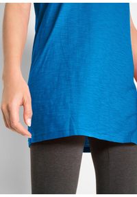 bonprix - Długi T-shirt z czystej bawełny. Kolor: niebieski. Materiał: bawełna. Długość rękawa: krótki rękaw. Długość: długie #2