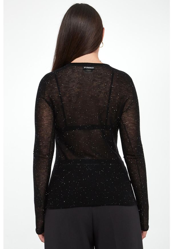 Pinko - Longsleeve damski wełniany Pico PINKO. Materiał: wełna. Długość rękawa: długi rękaw