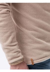 Ombre Clothing - Sweter męski E121 - brązowy - XXL. Okazja: na co dzień. Kolor: brązowy. Materiał: bawełna. Styl: casual, klasyczny, elegancki #5