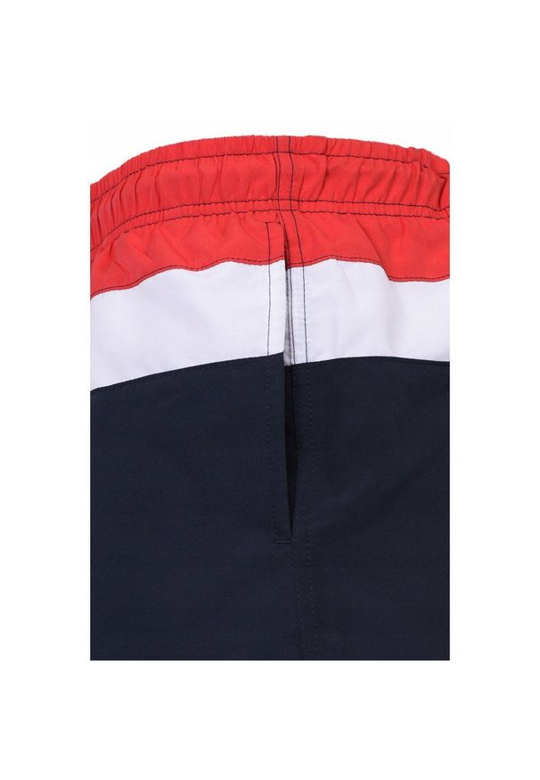 Spodenki Plażowe (Kąpielówki) - Pako Jeans - Kolorowe. Kolor: czerwony, wielokolorowy, niebieski. Materiał: poliester. Wzór: kolorowy