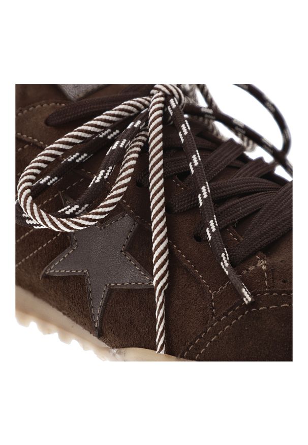 CheBello - Brązowe Sneakersy Chebello Skórzane Obuwie Damskie. Okazja: na co dzień. Kolor: brązowy. Materiał: skóra