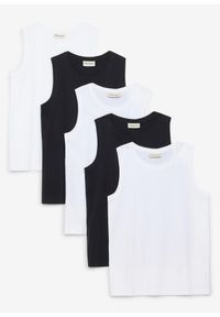 bonprix - Tank top z bawełny organicznej (5 szt.). Kolor: biały. Materiał: bawełna #1