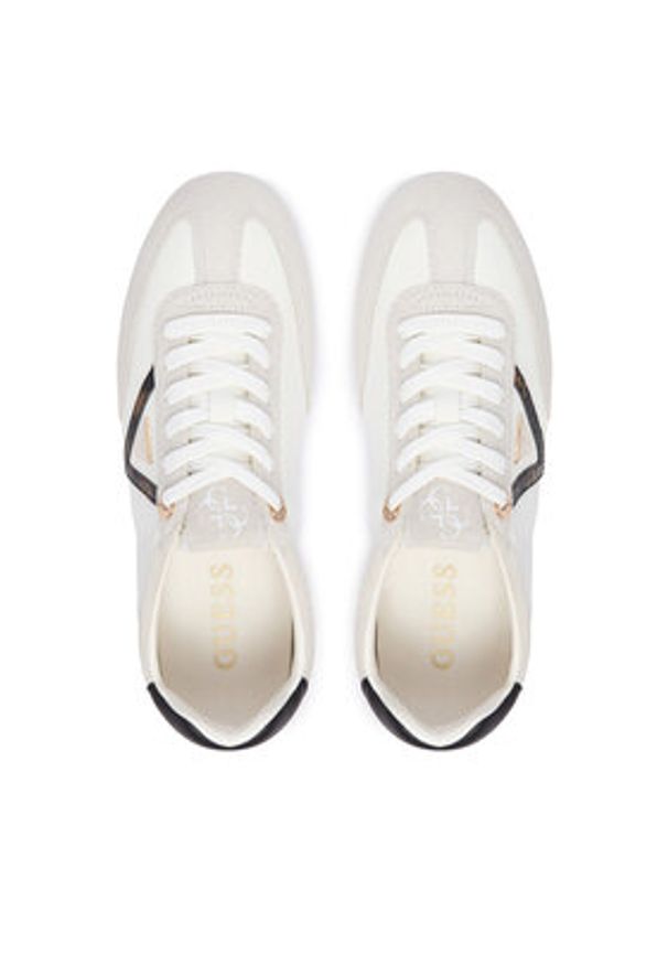 Guess Sneakersy Relli FLTREL LEA12 Kremowy. Kolor: kremowy. Materiał: skóra