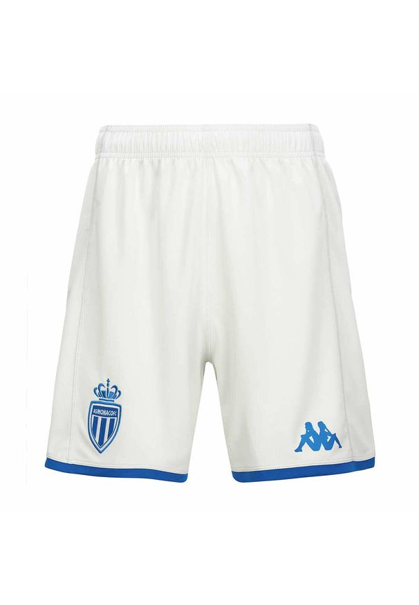 Kappa - Szorty AS Monaco Kombat Ryder 2023/24. Kolor: niebieski, szary, biały, wielokolorowy. Sport: piłka nożna