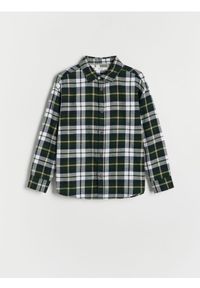 Reserved - Flanelowa koszula regular fit - ciemnozielony. Kolor: zielony. Materiał: tkanina, bawełna #1