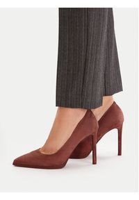 Gino Rossi - GINO ROSSI Szpilki EO-AZI-LT2472-1 Bordowy. Kolor: czerwony. Materiał: zamsz, skóra. Obcas: na szpilce #4