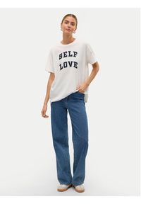 Vero Moda T-Shirt Halle 10321318 Biały Loose Fit. Kolor: biały. Materiał: bawełna