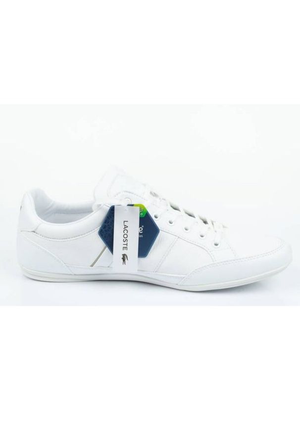Buty Lacoste Chaymon 0721 M 7-41CMA006321G białe. Okazja: na co dzień. Zapięcie: sznurówki. Kolor: biały. Materiał: skóra ekologiczna, materiał. Szerokość cholewki: normalna