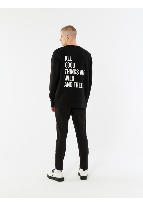 outhorn - Bluza oversize z nadrukiem męska. Okazja: na co dzień. Materiał: poliester, bawełna, dzianina, materiał. Wzór: nadruk. Styl: casual