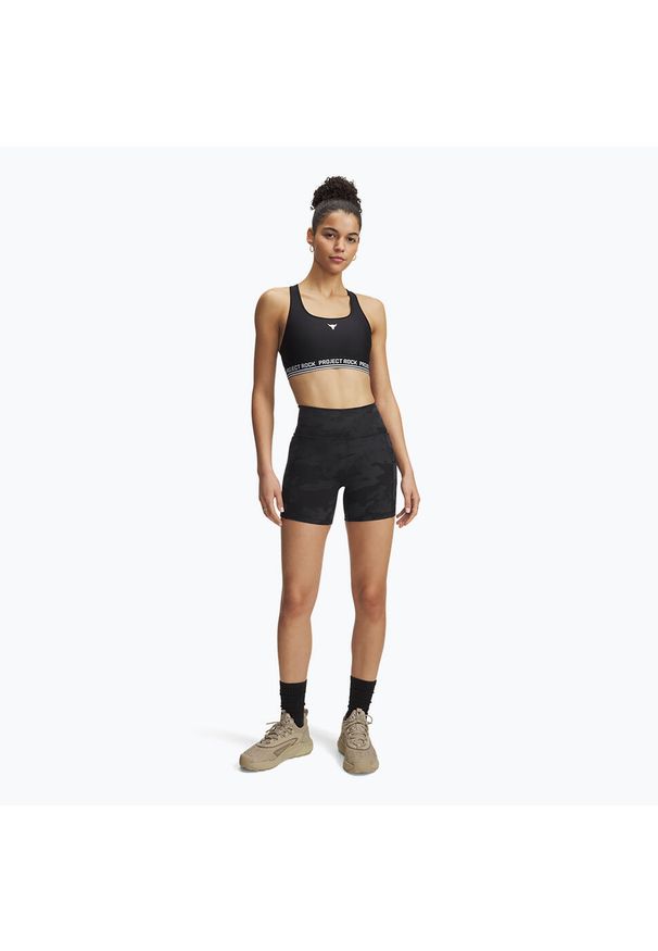 Spodenki treningowe damskie Under Armour Project Rock Middy. Kolor: czarny