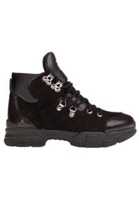 Marco Shoes Sportowe botki damskie z lekkim ociepleniem jesienno-zimowym czarne. Kolor: czarny. Sezon: zima, jesień. Styl: sportowy