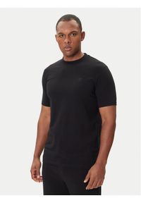 Karl Lagerfeld - KARL LAGERFELD T-Shirt 755750 500221 Czarny Regular Fit. Typ kołnierza: dekolt w karo. Kolor: czarny. Materiał: bawełna