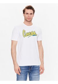 Guess T-Shirt F3GI10 J1314 Biały Regular Fit. Kolor: biały. Materiał: bawełna