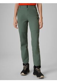 4f - 4F Spodnie trekkingowe szybkoschnące damskie - khaki XL. Kolor: oliwkowy, brązowy, wielokolorowy. Materiał: tkanina, materiał. Długość: długie. Sport: turystyka piesza #2