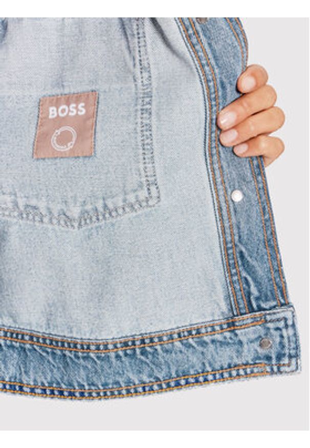 BOSS - Boss Kurtka jeansowa 50474222 Niebieski Regular Fit. Kolor: niebieski. Materiał: bawełna, jeans