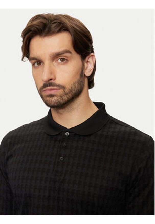 Karl Lagerfeld - KARL LAGERFELD Polo 745009 544202 Czarny Regular Fit. Typ kołnierza: polo. Kolor: czarny. Materiał: bawełna