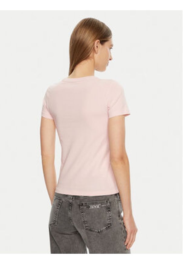 Guess Jeans T-Shirt W4YI01 J1314 Różowy Regular Fit. Kolor: różowy. Materiał: bawełna