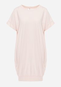 Born2be - Jasnoróżowa Pudełkowa Sukienka T-shirtowa o Krótkim Kroju Orlella. Kolor: różowy. Sezon: lato #7
