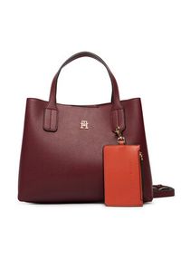 TOMMY HILFIGER - Tommy Hilfiger Torebka Th Icon Mini Satchel AW0AW18722 Brązowy. Kolor: brązowy. Materiał: skórzane #6