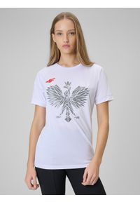 4f - 4F Koszulka kibica uniseks - biała 5XL. Kolor: biały. Długość rękawa: raglanowy rękaw. Wzór: napisy. Styl: sportowy #1