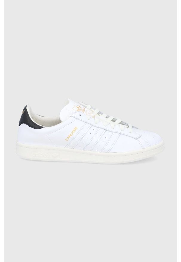 adidas Originals buty skórzane Earlham GW5758 kolor biały GW5758-FTWWHT. Nosek buta: okrągły. Zapięcie: sznurówki. Kolor: biały. Materiał: skóra