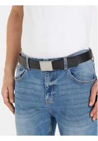 Calvin Klein Pasek Męski Adj Beveled Plaque K50K510950 Czarny. Kolor: czarny. Materiał: skóra #2