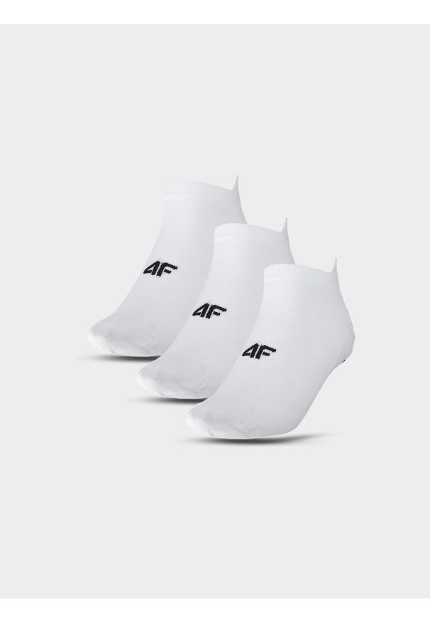 4f - 4F Skarpetki treningowe przed kostkę (3-pack) męskie - białe 39-42. Kolor: biały. Materiał: materiał, włókno, syntetyk, elastan. Wzór: jednolity. Sport: kolarstwo, fitness
