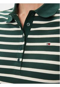TOMMY HILFIGER - Tommy Hilfiger Sukienka codzienna Reg Breton Midi Polo Dress Ss WW0WW42030 Zielony Regular Fit. Okazja: na co dzień. Typ kołnierza: polo. Kolor: zielony. Materiał: bawełna. Typ sukienki: proste. Styl: casual. Długość: midi #4