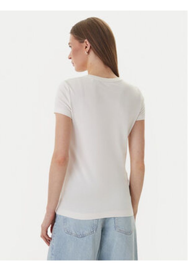 Guess T-Shirt W5GI04 J1314 Biały Slim Fit. Kolor: biały. Materiał: bawełna