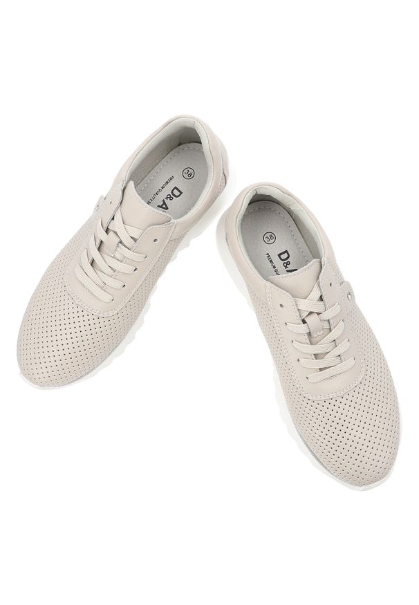Beżowe Sneakersy S.Barski Płaskie Obuwie Damskie. Zapięcie: sznurówki. Kolor: beżowy. Materiał: skóra. Szerokość cholewki: normalna. Styl: klasyczny, elegancki, sportowy
