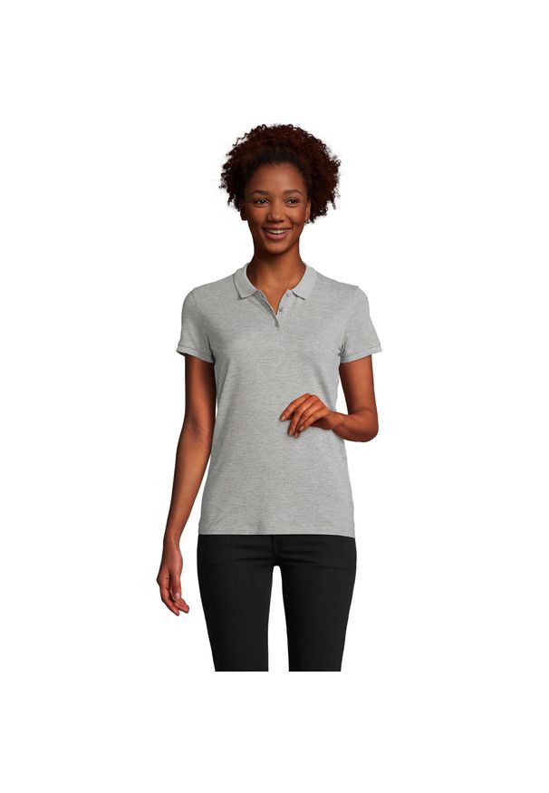 SOL'S - Damska Koszulka Polo Planet Melange. Typ kołnierza: polo. Kolor: szary