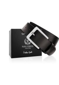 Pasek skórzany 100 CM PAOLO PERUZZI 01Z01100 czarny. Kolor: czarny. Materiał: skóra. Styl: klasyczny, casual, vintage #1