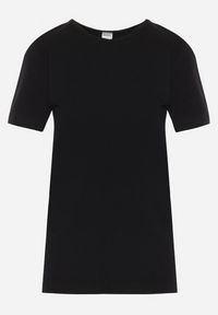 Born2be - Czarny T-shirt z Okrągłym Dekoltem Idudia. Kolor: czarny. Materiał: dzianina #7