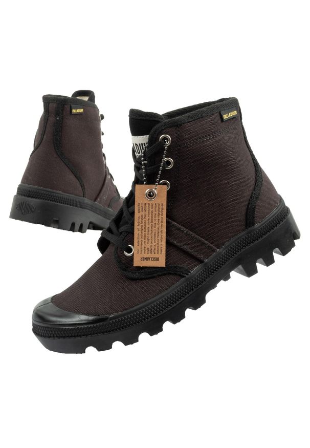 Buty za kostkę sportowe damskie Palladium Pallabrousse. Wysokość cholewki: za kostkę. Kolor: czarny. Materiał: jeans. Sport: turystyka piesza