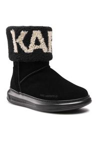Karl Lagerfeld - KARL LAGERFELD Śniegowce KL44552 Czarny. Kolor: czarny. Materiał: zamsz, skóra #3