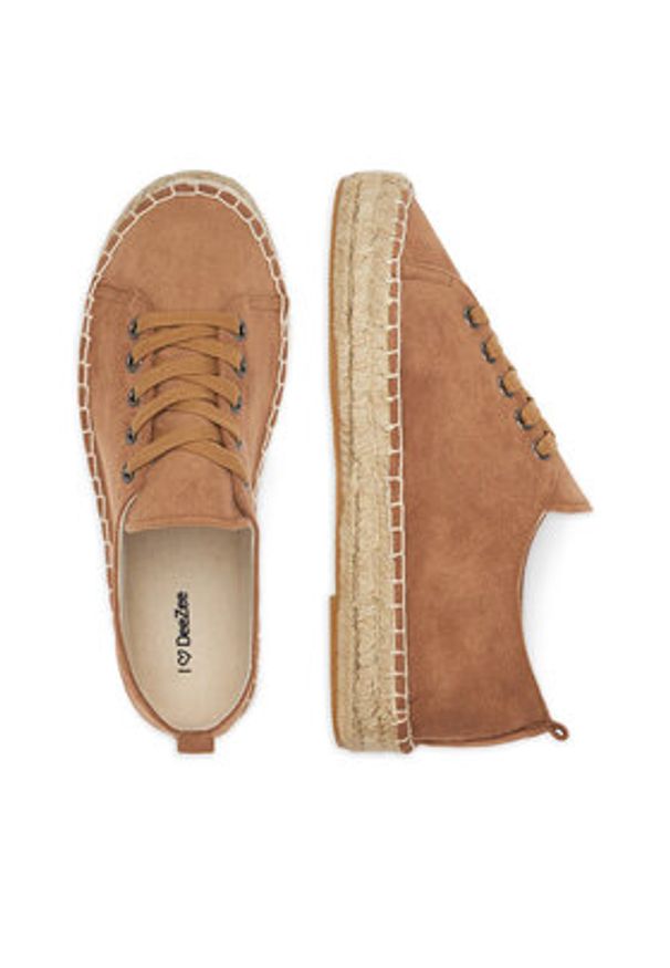 DeeZee Espadryle ZF230819 Brązowy. Kolor: brązowy. Materiał: materiał