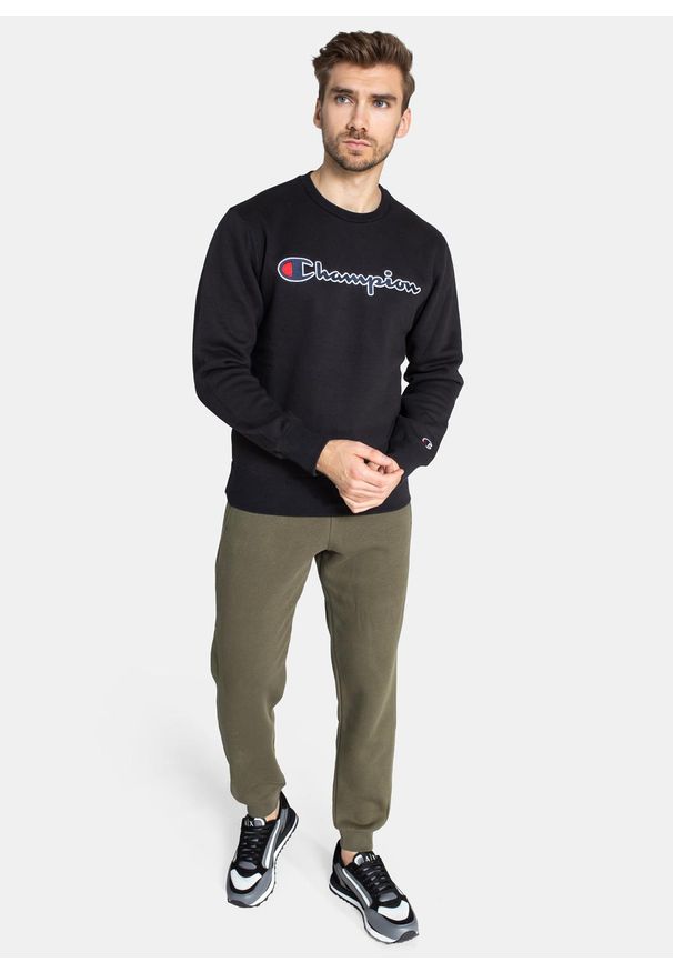 Bluza męska Champion Organic Cotton Blend Script Logo (216471-KK001). Kolor: czarny. Materiał: materiał. Styl: elegancki, sportowy