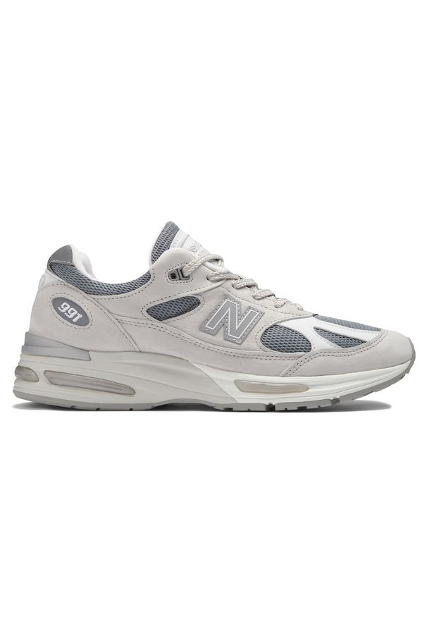 Buty unisex New Balance U991LG2 – szare. Kolor: szary. Materiał: guma, skóra. Szerokość cholewki: normalna. Sport: bieganie