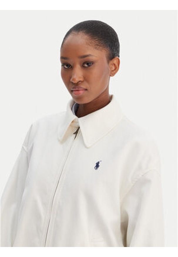 Polo Ralph Lauren Kurtka przejściowa 211A96311001 Écru Oversize. Typ kołnierza: polo. Kolor: kremowy. Materiał: bawełna