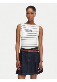 TOMMY HILFIGER - Tommy Hilfiger Top Classic WW0WW50947 Biały Regular Fit. Kolor: biały. Materiał: bawełna #1