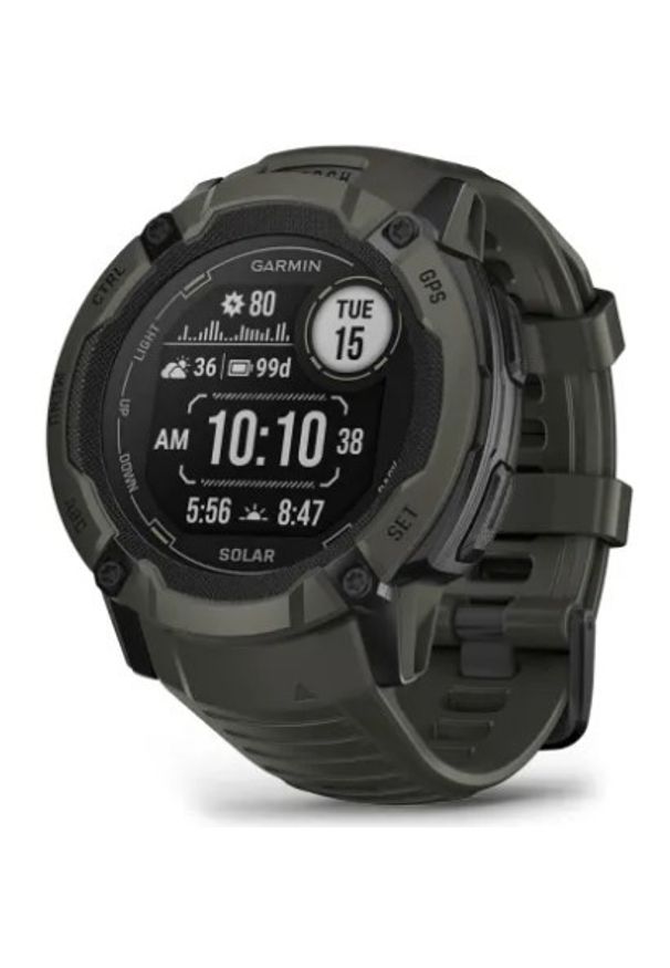 GARMIN - Zegarek sportowy Garmin Instinct 2X Solar (mchowy / mchowy pasek). Rodzaj zegarka: smartwatch. Styl: sportowy