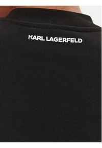 Karl Lagerfeld - KARL LAGERFELD Bluza Bag 236W1807 Czarny Regular Fit. Typ kołnierza: dekolt w karo. Kolor: czarny. Materiał: bawełna