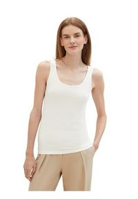 Tom Tailor Top 1040552 Biały Regular Fit. Kolor: biały. Materiał: bawełna #3