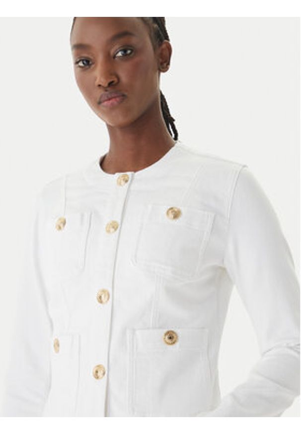 Liu Jo Kurtka jeansowa UA6260 D0275 Biały Regular Fit. Kolor: biały. Materiał: bawełna
