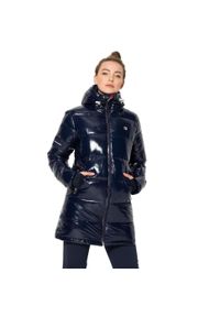 Kurtka narciarska damska Fila Sakura Puffer Coat granatowa. Kolor: niebieski. Sport: narciarstwo