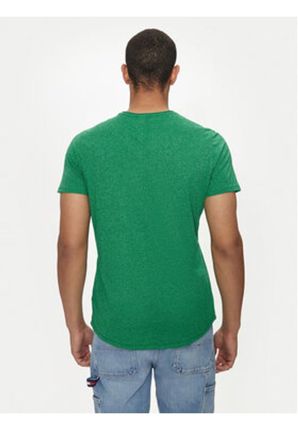 Tommy Jeans T-Shirt Jaspe DM0DM09586 Zielony Slim Fit. Kolor: zielony. Materiał: bawełna, syntetyk