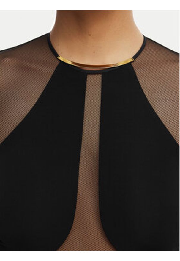 Elisabetta Franchi Body BO-030-62E2-V300 Czarny Slim Fit. Kolor: czarny. Materiał: syntetyk