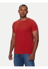 TOMMY HILFIGER - Tommy Hilfiger T-Shirt MW0MW10800 Czerwony Slim Fit. Kolor: czerwony. Materiał: bawełna